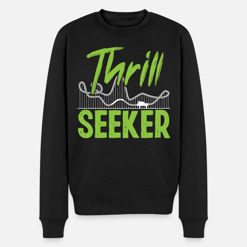 Roller Coaster Thrill Seeker - Männer Premium Bio Pullover - Schwarz