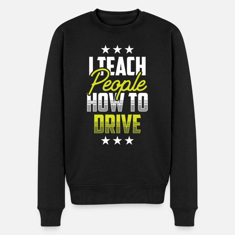 Ich Bringe Menschen Das Fahren Bei Fahrlehrer - Männer Premium Bio Pullover - Schwarz
