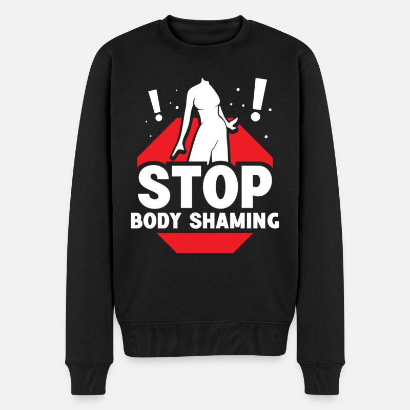 Schluss Mit Body Shaming Bodyshaming Ärgern - Männer Premium Bio Pullover - Schwarz