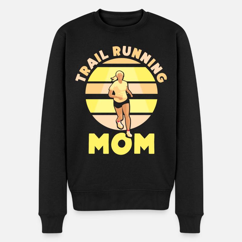 Trail Running Mama Runner Course de trail Running - Pull Premium bio Homme - noir