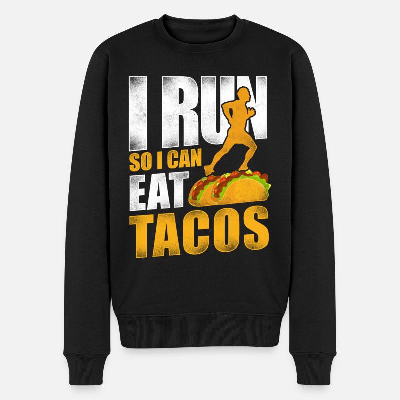 Running Runner Half Marathon Taco - Männer Premium Bio Pullover - Schwarz