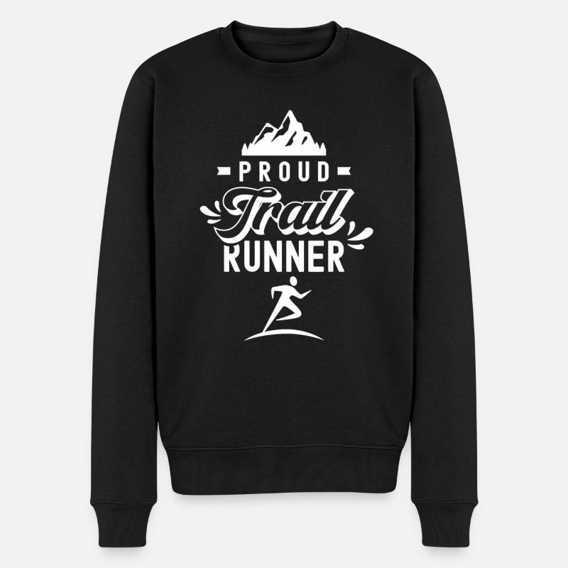 Stolzer Trail Runner Running Rennen Traillauf - Männer Premium Bio Pullover - Schwarz