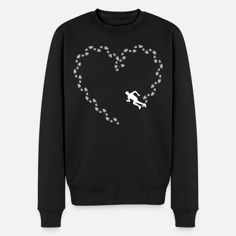 Running Runner Semi-Marathon Coeur - Pull Premium bio Homme - noir