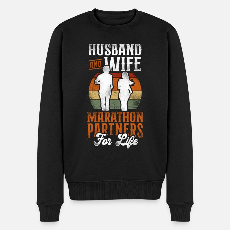 Running Runner Half Marathon - Männer Premium Bio Pullover - Schwarz
