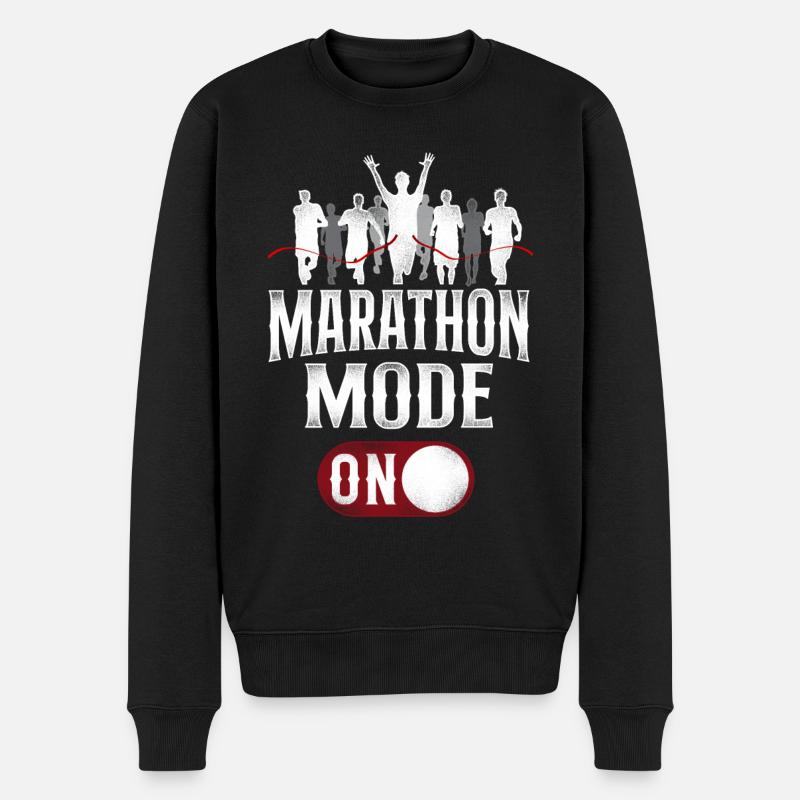 Running Runner Half Marathon - Männer Premium Bio Pullover - Schwarz