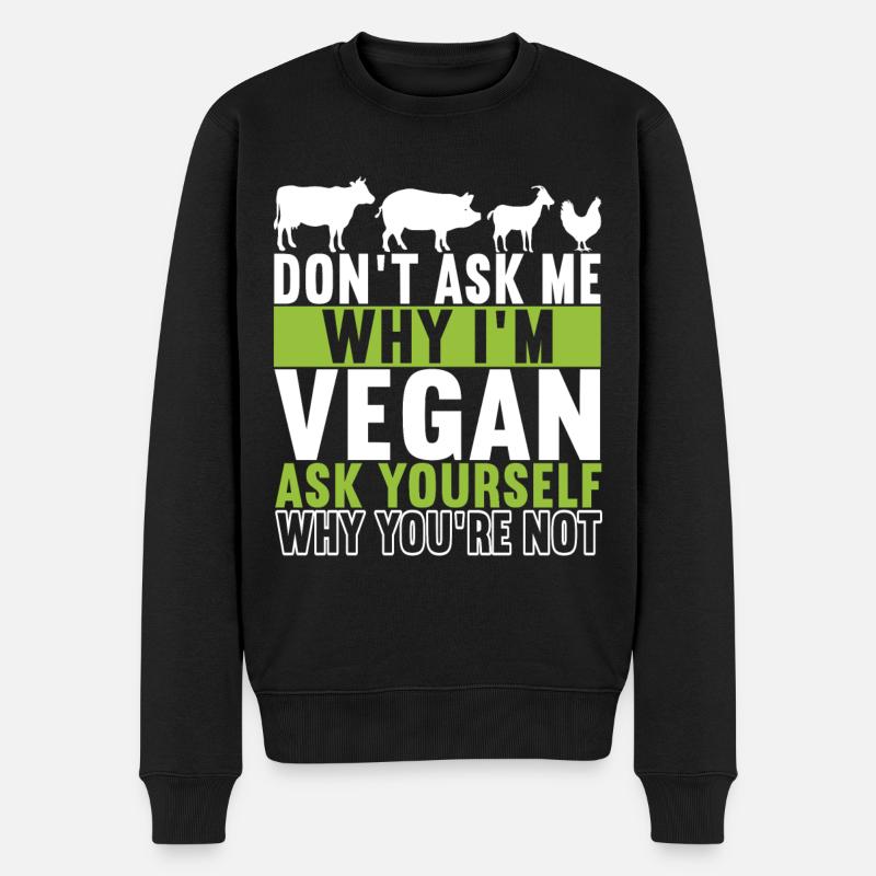 Vegan Vegetarier - Männer Premium Bio Pullover - Schwarz