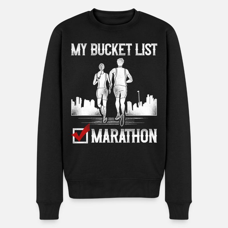 Running Runner Half Marathon - Männer Premium Bio Pullover - Schwarz