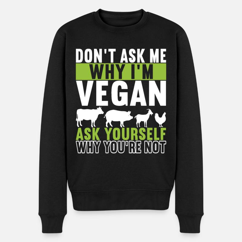Vegan Vegetarier - Männer Premium Bio Pullover - Schwarz