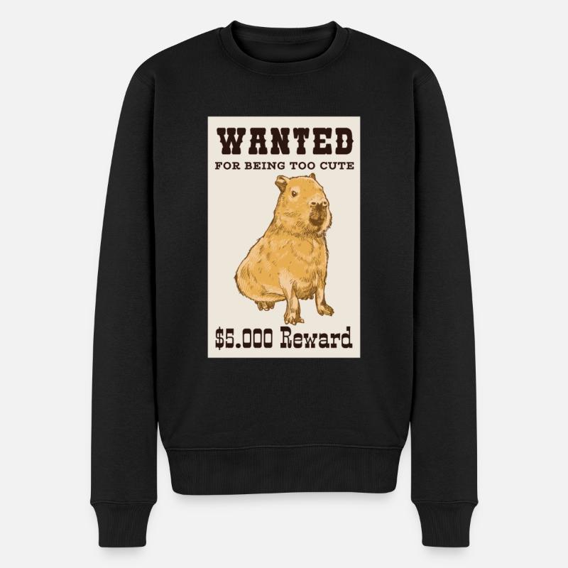 Capybara Wasserschein - Männer Premium Bio Pullover - Schwarz