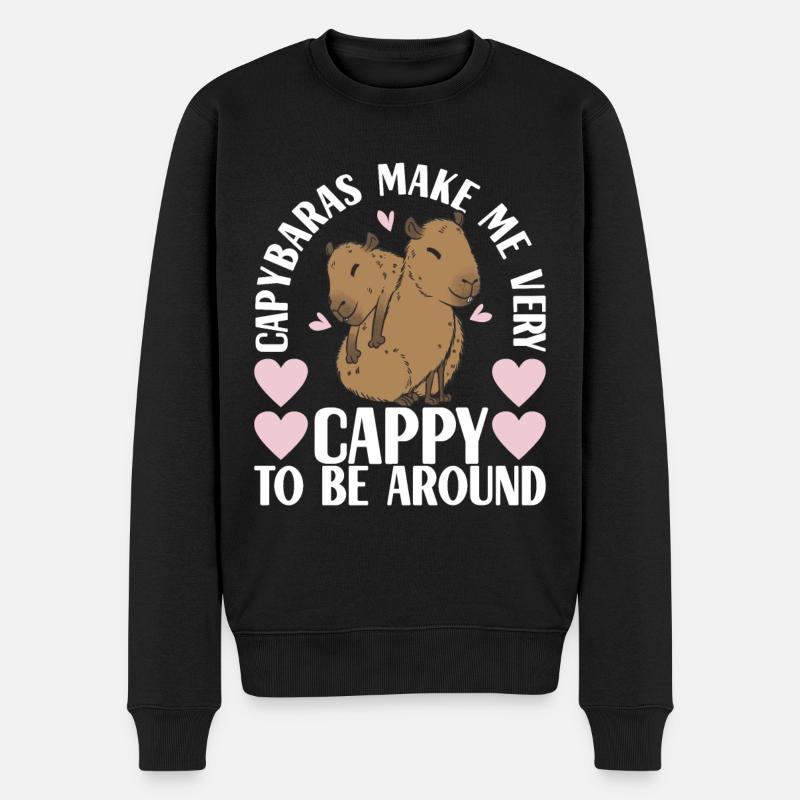 Capybara Wasserschein - Männer Premium Bio Pullover - Schwarz