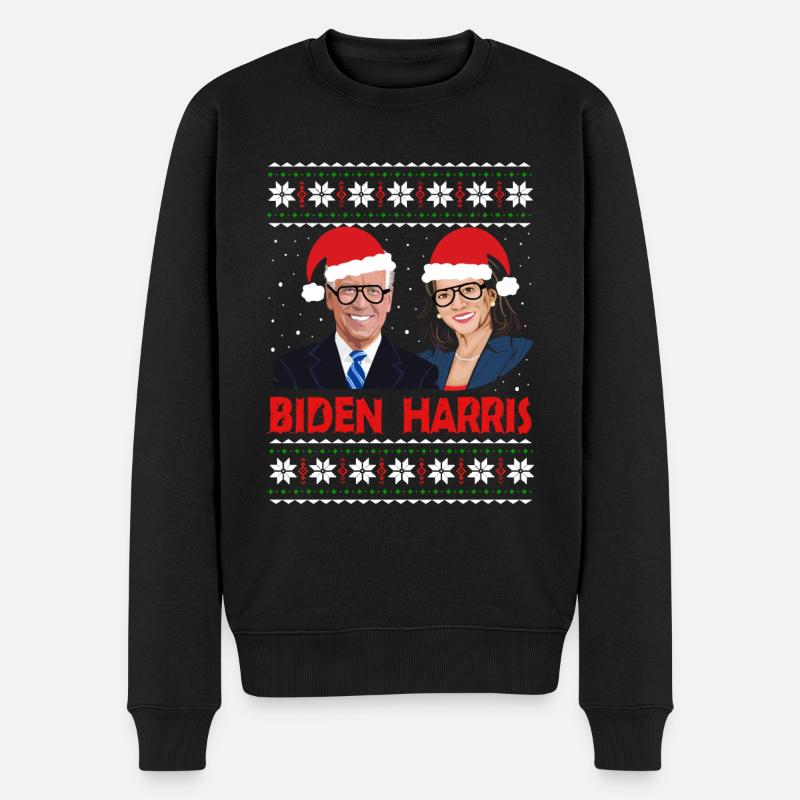 Biden Harris Norwegermuster - Männer Premium Bio Pullover - Schwarz