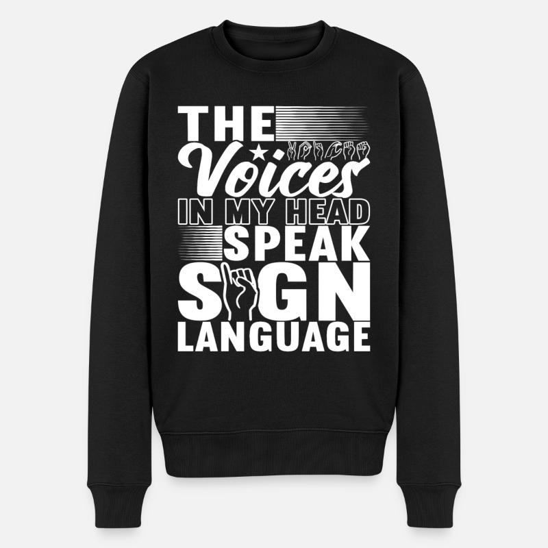 Deaf Deaf-mute Deaf - Men's Premium Organic Jumper - black