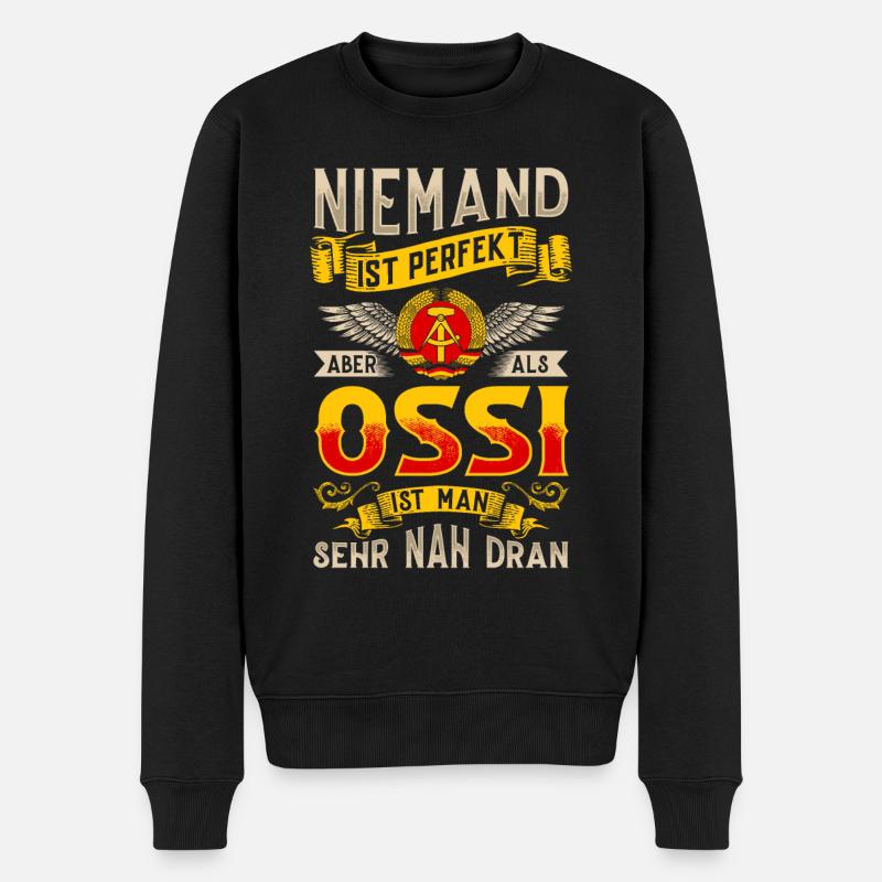Ossi Geschenk Ostdeutschland NVA Germania Osten - Männer Premium Bio Pullover - Schwarz