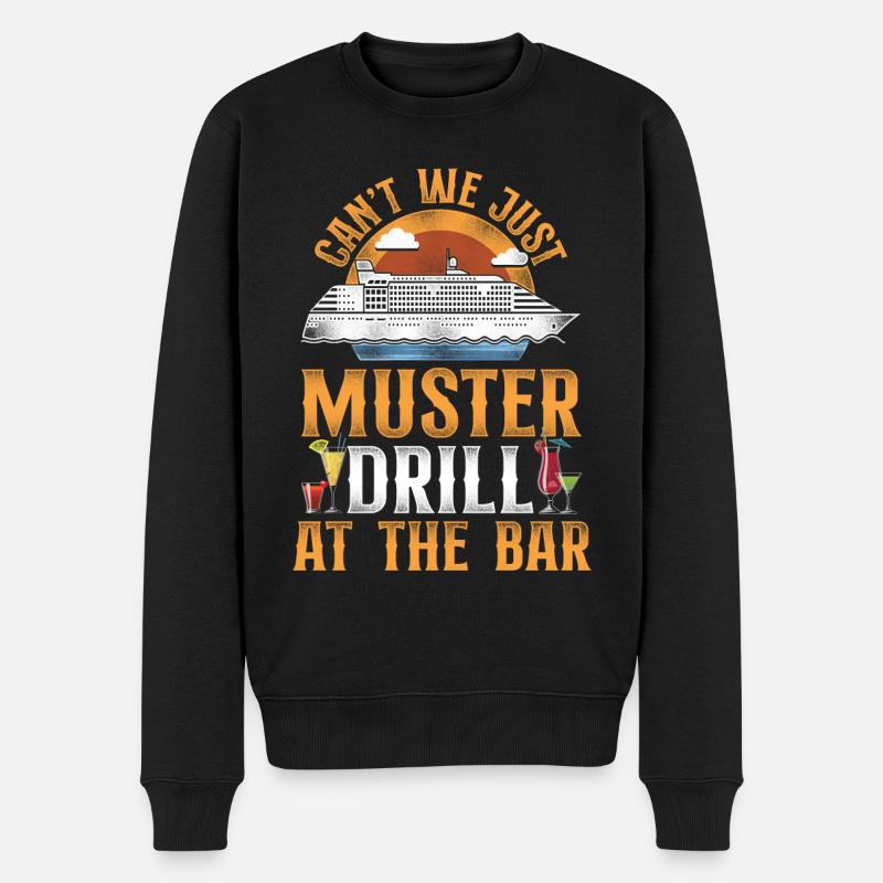 Cruise Ship Vacation Drinking - Männer Premium Bio Pullover - Schwarz