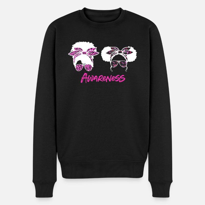 Brustkrebs Bewusstsein - Männer Premium Bio Pullover - Schwarz