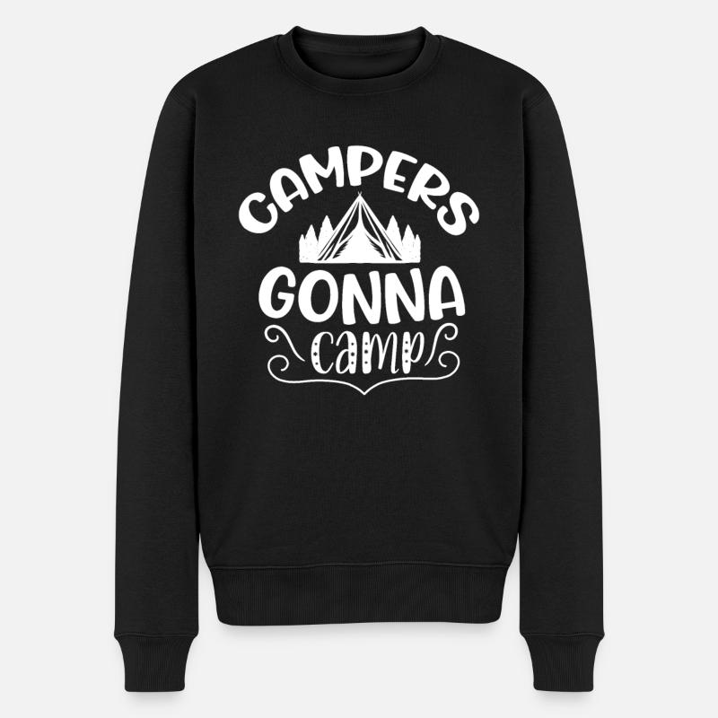 Campeurs allant au camp - Pull Premium bio Homme - noir