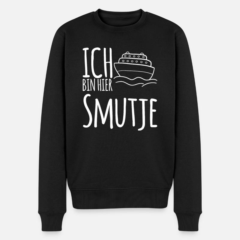 Ich bin hier Smutje - Koch Segeln Motivation - Männer Premium Bio Pullover - Schwarz