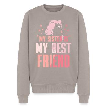 Meine Schwester Ist Mein Bester Freund Schwestern - Männer Premium Bio Pullover - Taupe - Vorne - Nico (187cm)