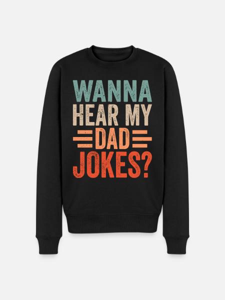 Papa Joke Far Joke Far Jokes - Økologisk premium-sweatshirt til mænd - sort