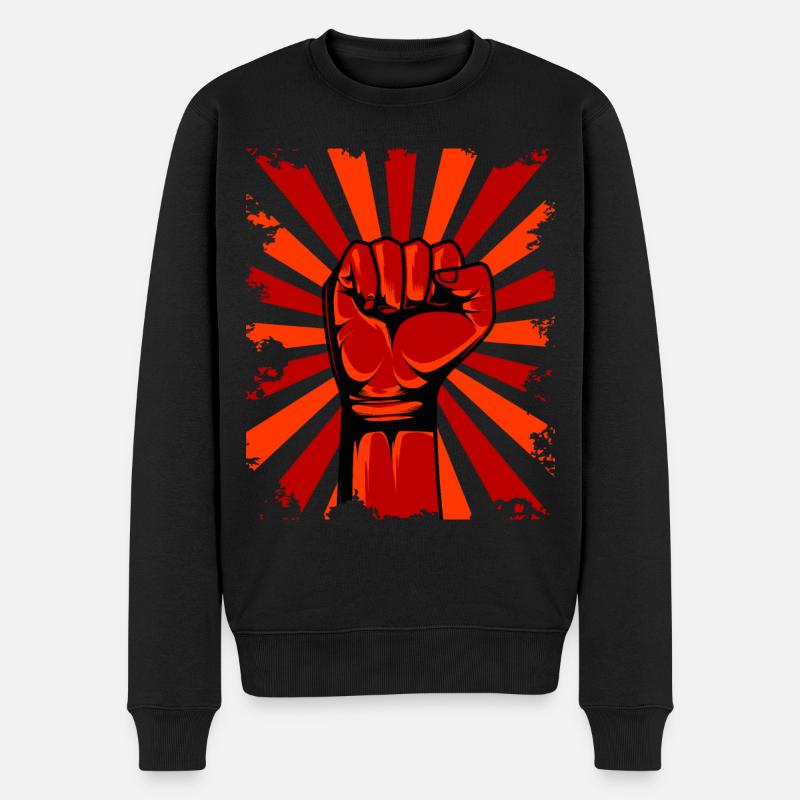Faust Strecken Solidarität Stärke Widerstand - Männer Premium Bio Pullover - Schwarz