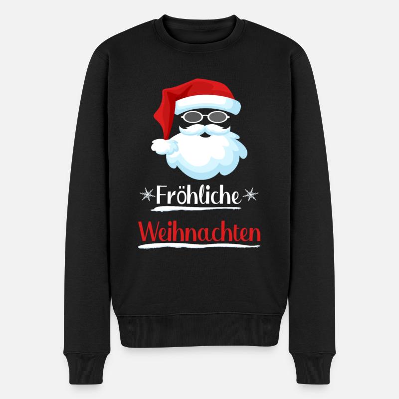 Witziger Santa - Männer Premium Bio Pullover - Schwarz