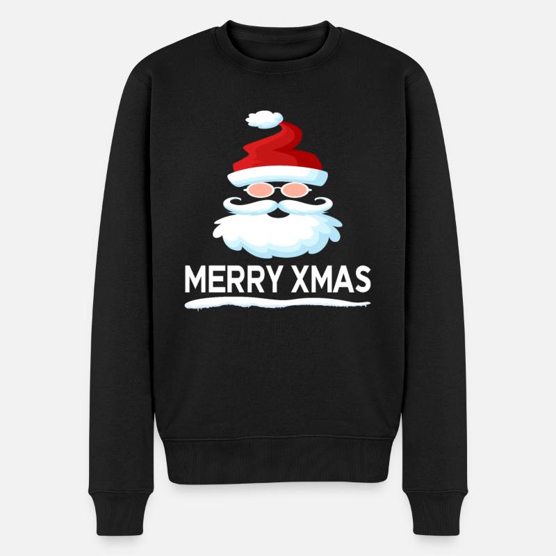 Santa Witzig - Männer Premium Bio Pullover - Schwarz