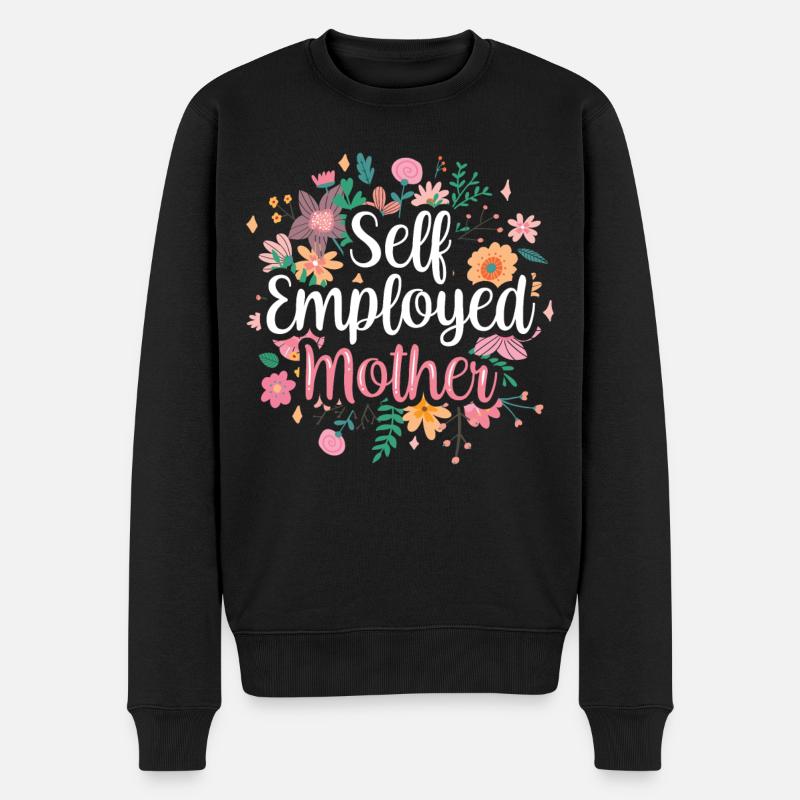 Selbstständige Mutter Selbstständig Freelancer - Männer Premium Bio Pullover - Schwarz