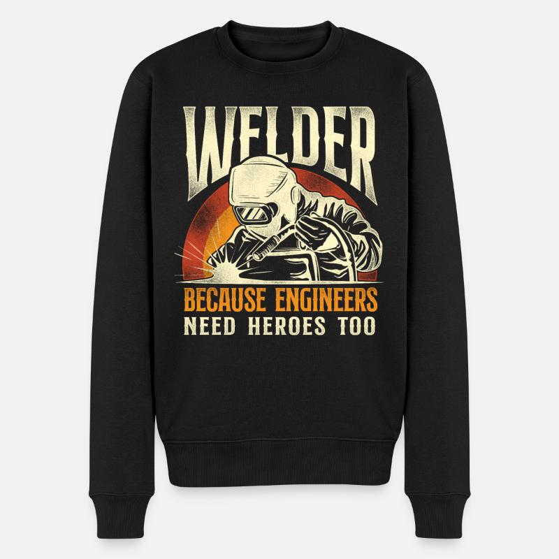 Welder Welding Vintage Retro - Männer Premium Bio Pullover - Schwarz