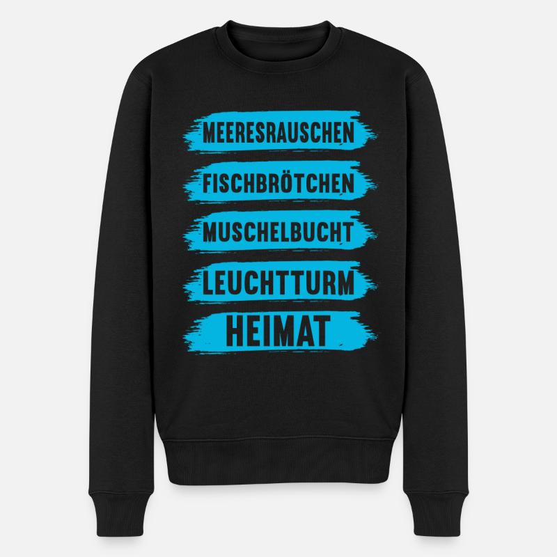Ostsee Heimat Norddeutschland - Männer Premium Bio Pullover - Schwarz