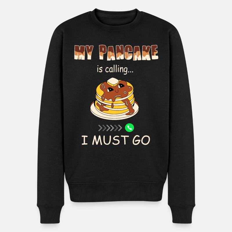 Pancake Calls - Funny Pancake - Men's Premium Organic Jumper - black