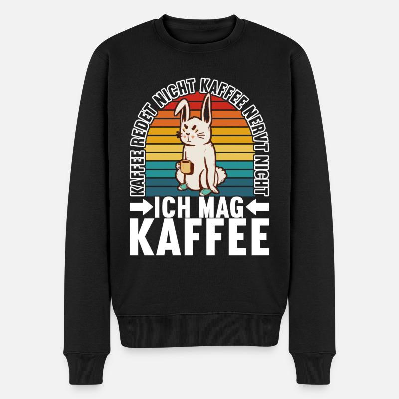 Kaffee Kaffeetrinker - Männer Premium Bio Pullover - Schwarz