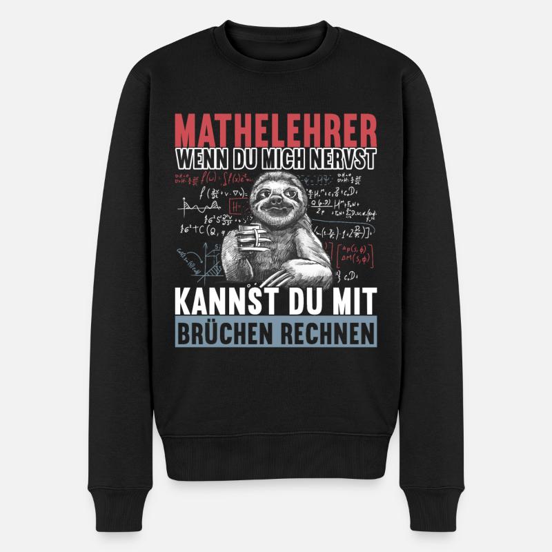Mathe Mathelehrer - Männer Premium Bio Pullover - Schwarz