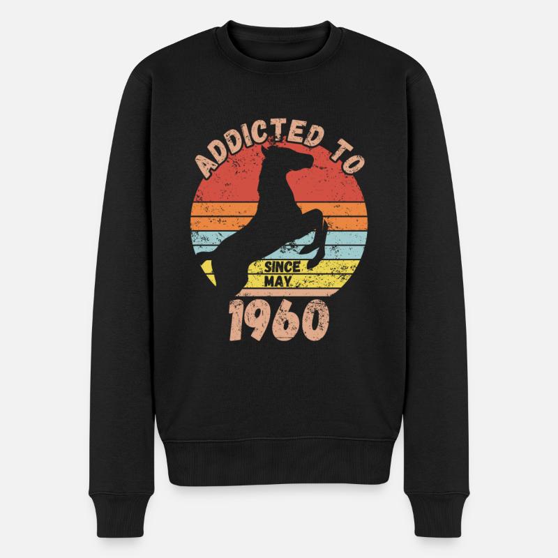 Anniversaire Équitation Mai 1960 - Pull Premium bio Homme - noir