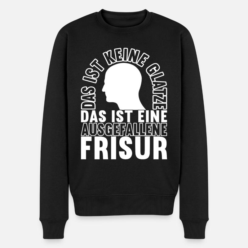 Glatze Glatzkopf - Männer Premium Bio Pullover - Schwarz