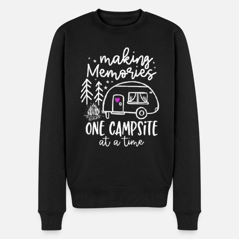 Camping Erinnerungen - Männer Premium Bio Pullover - Schwarz