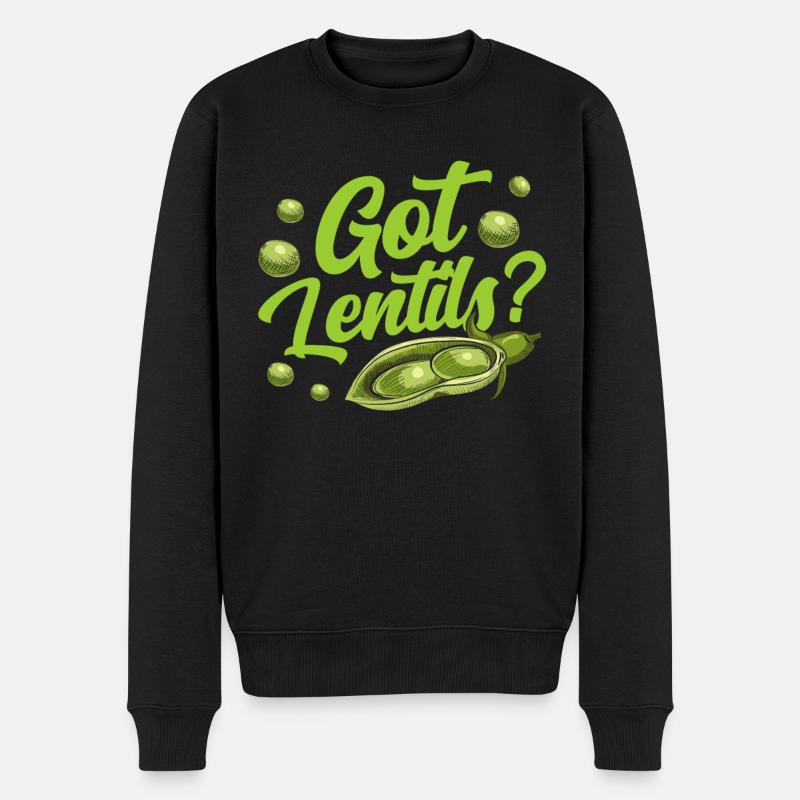 Linsen Haben Liebhaber Linse Linsensuppe Essen - Männer Premium Bio Pullover - Schwarz