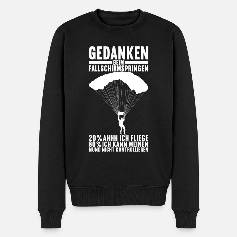 Fallschirmspringer Fallschirmsprung - Männer Premium Bio Pullover - Schwarz