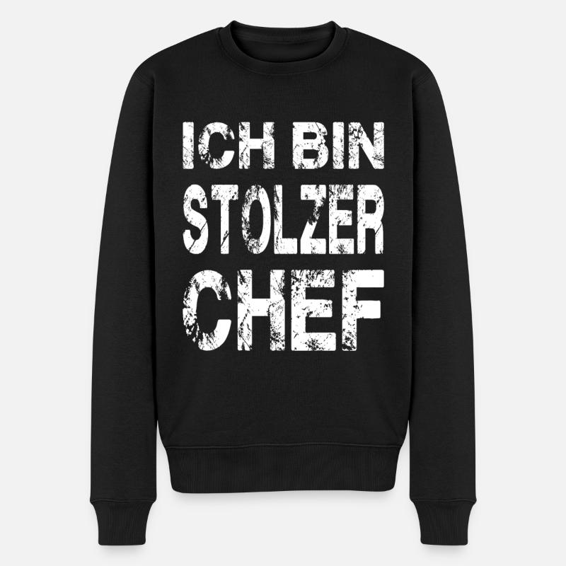 Ich Bin Stolzer Chef - Männer Premium Bio Pullover - Schwarz
