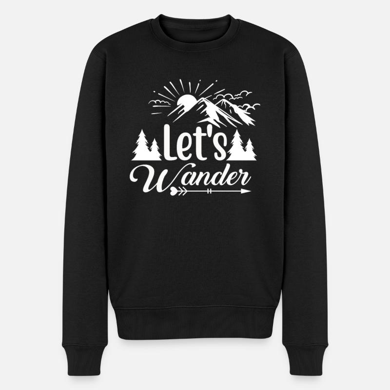Lasst uns wandern Wandershirt - Männer Premium Bio Pullover - Schwarz
