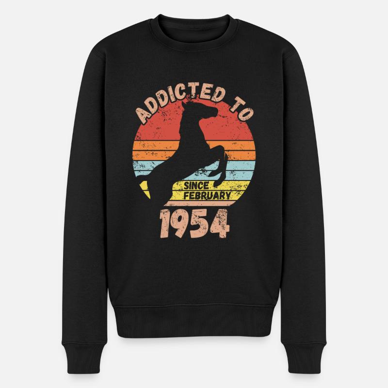 Anniversaire Équitation Février 1954 - Pull Premium bio Homme - noir