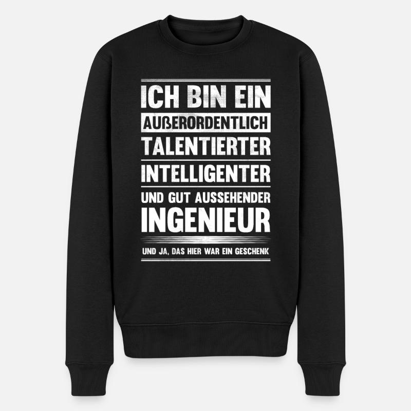 Ich bin talentierter Ingenieur - Männer Premium Bio Pullover - Schwarz