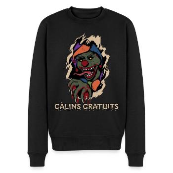 Câlins Gratuit Clown Terrifiant à travers le torse - Pull Premium bio Homme - noir - Devant - Nico (187cm)