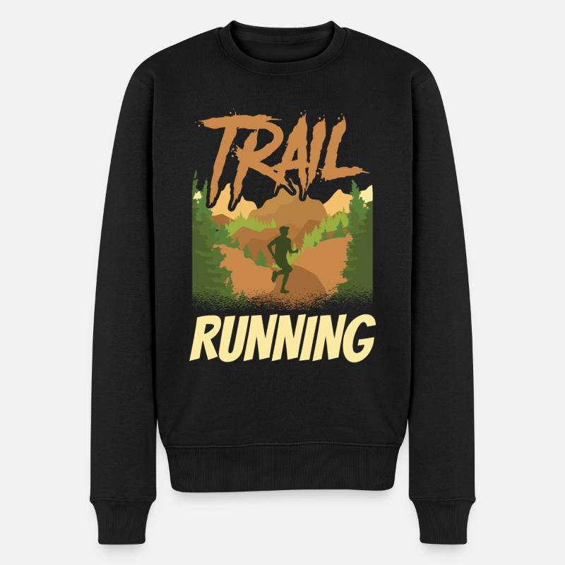 Trail Running Rennen Traillauf Runner - Männer Premium Bio Pullover - Schwarz