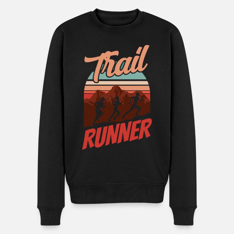 Trail Runner Running Traillauf Rennen - Männer Premium Bio Pullover - Schwarz