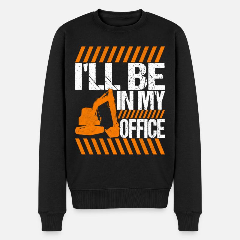 Baustelle Bagger Baggerfahrer - Männer Premium Bio Pullover - Schwarz