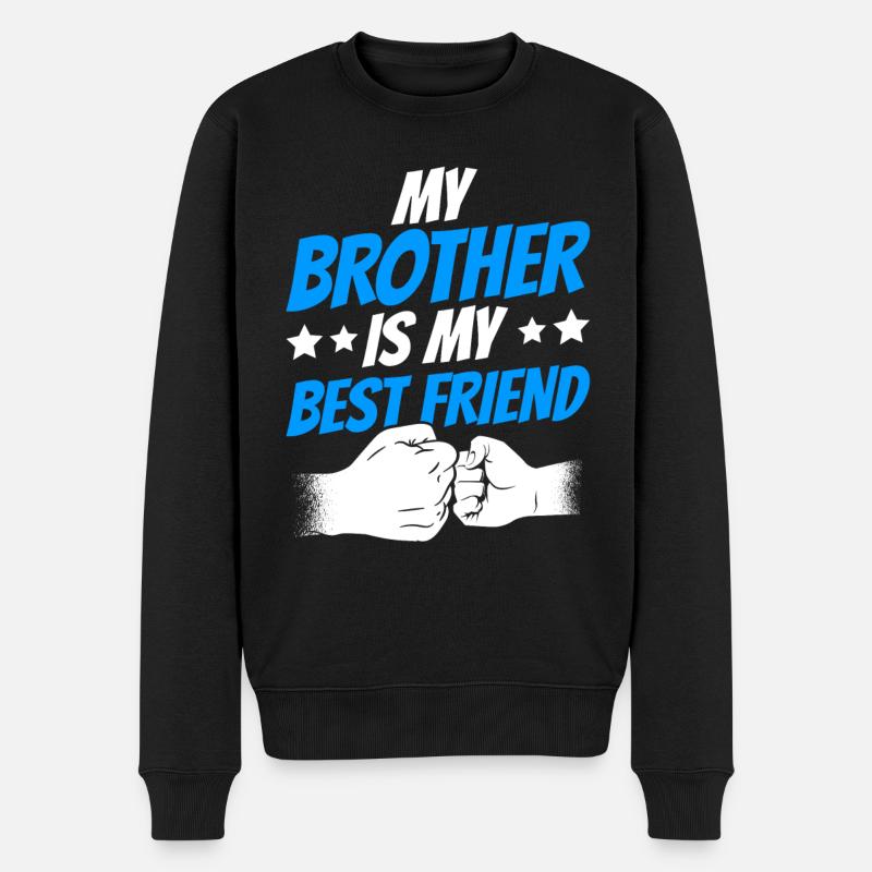 Mein Bruder Ist Mein Bester Freund Brüder Team - Männer Premium Bio Pullover - Schwarz