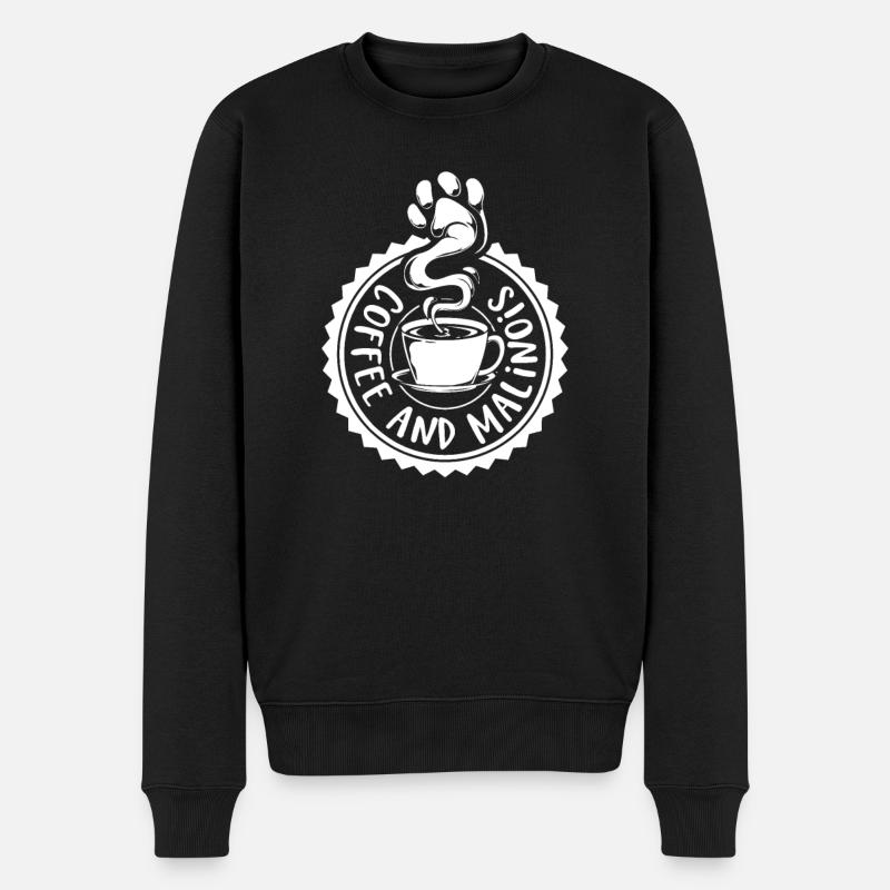 Kaffee und Malinois - Männer Premium Bio Pullover - Schwarz