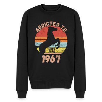 Dieses Design ist perfekt für alle Reiterinnen die - Männer Premium Bio Pullover - Schwarz - Vorne - Nico (187cm)
