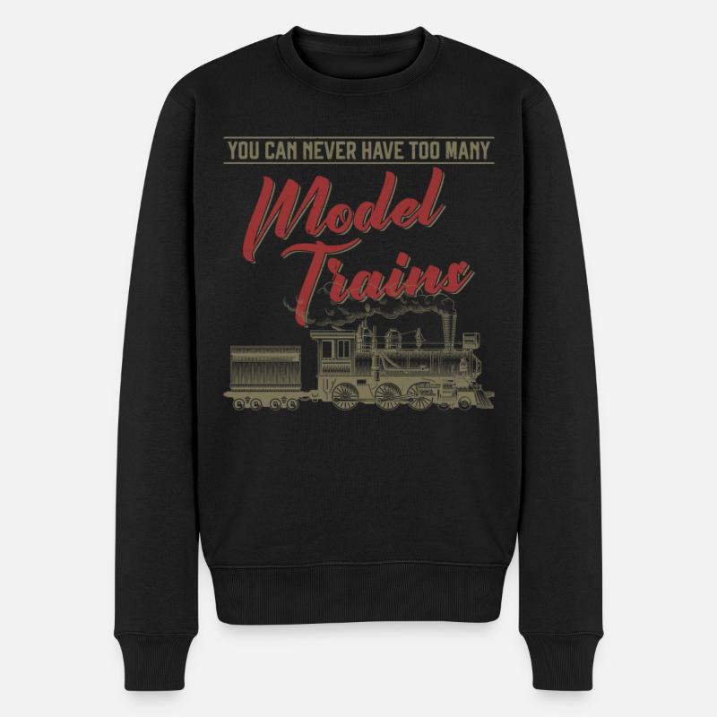 Steam Train Driver Trainspotting - Männer Premium Bio Pullover - Schwarz