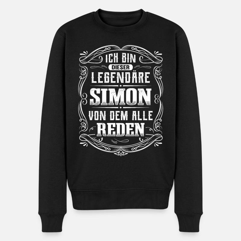 Ich bin dieser legendäre Simon - Männer Premium Bio Pullover - Schwarz